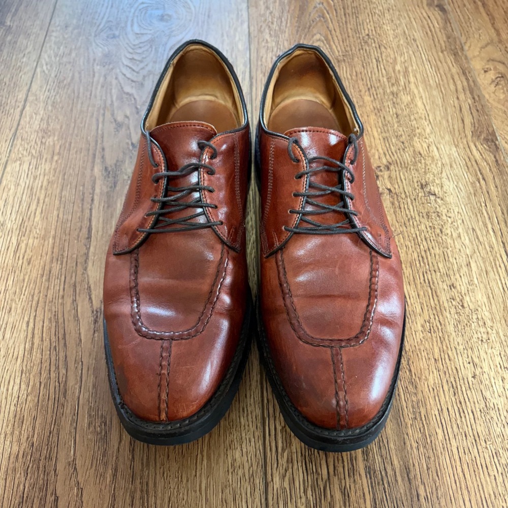 Allen Edmonds DELLWOOD Split Toe Lace Up Oxfords 11.5 D Brown USA Made Leather